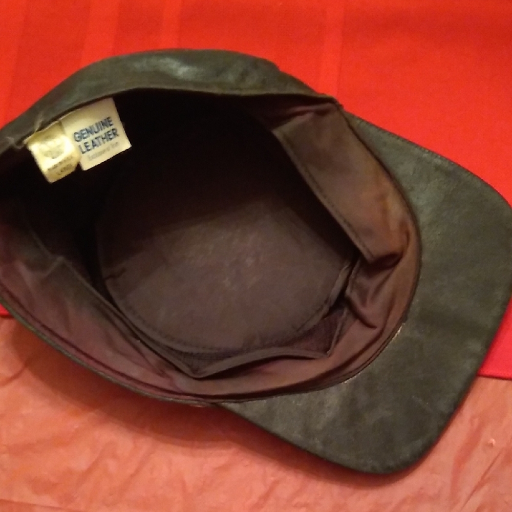 Black Leather Rebel Cap, #43 - Picture 6 of 8